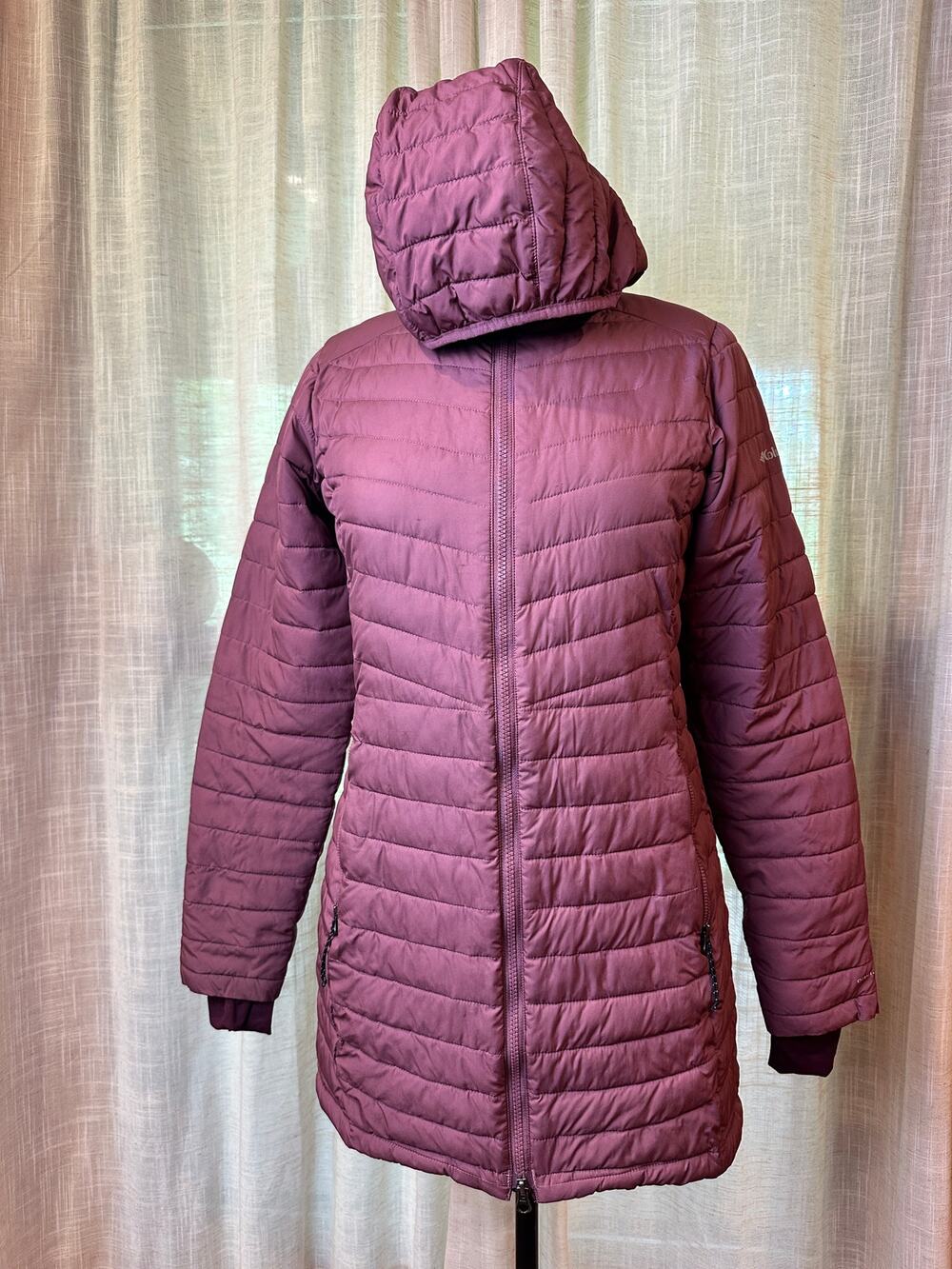 Columbia Omni-Heat Womens XS Hooded Puffer Jacket Mid Length Coat